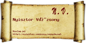 Nyisztor Vázsony névjegykártya